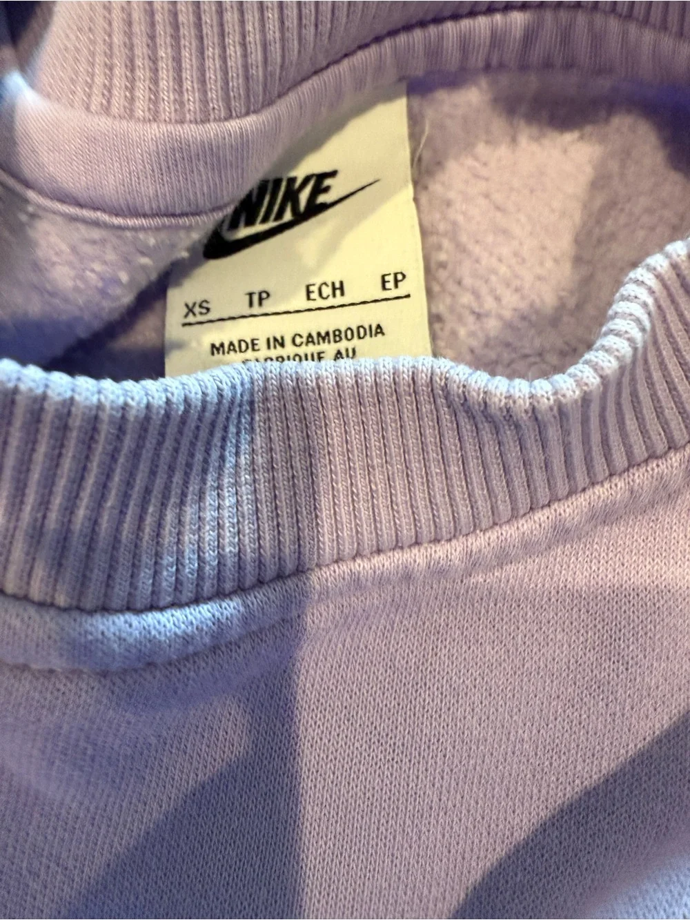 Nike Kids Lavender Crewneck Sweatshirt with White Logo
